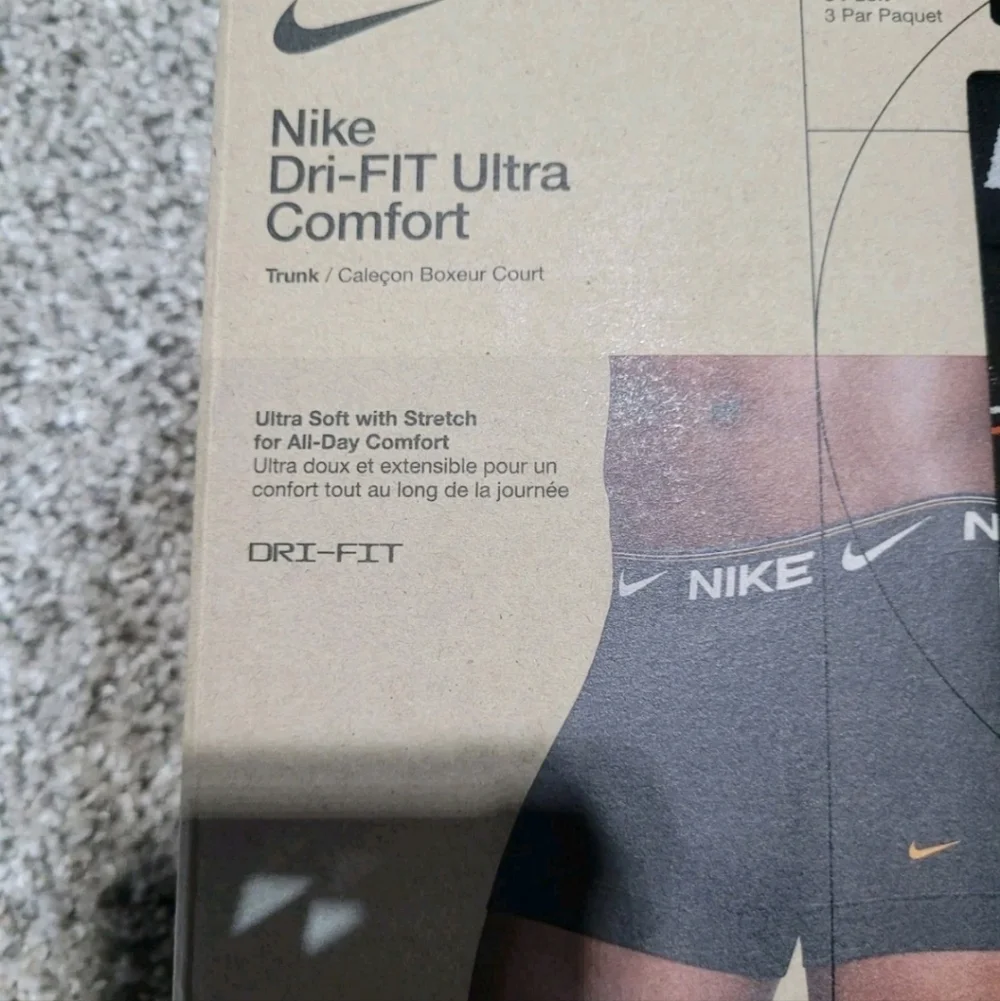 Nike Dri-FIT 3 Pk Mens Size 2XL Ultra Comfort Boxer Briefs Underwear KE1256-001 - Picture 4 of 10